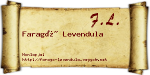 Faragó Levendula névjegykártya
